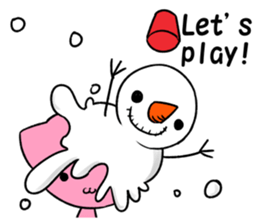 Snowman and cats a good friend sticker #8878331