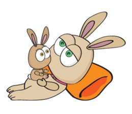 3-O & Rabbit: Rabbit Family sticker #8879697