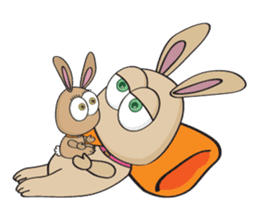 3-O & Rabbit: Rabbit Family sticker #8879697