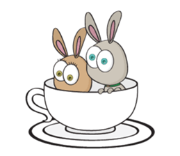 3-O & Rabbit: Rabbit Family sticker #8879699