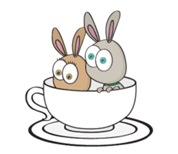 3-O & Rabbit: Rabbit Family sticker #8879699