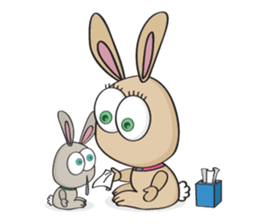 3-O & Rabbit: Rabbit Family sticker #8879710