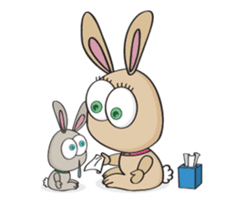 3-O & Rabbit: Rabbit Family sticker #8879710