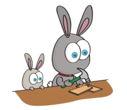 3-O & Rabbit: Rabbit Family sticker #8879711