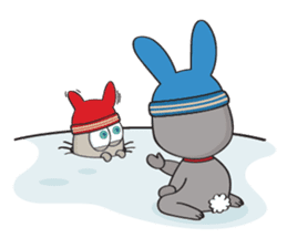 3-O & Rabbit: Rabbit Family sticker #8879726