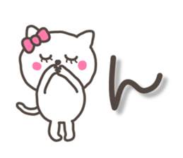 lovely kitten sticker with big letter sticker #8880678