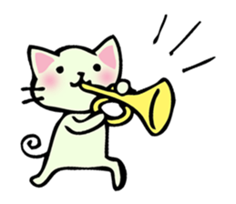cat and musical instrument sticker #8884436
