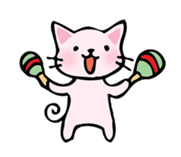 cat and musical instrument sticker #8884437