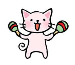 cat and musical instrument sticker #8884437