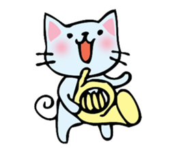 cat and musical instrument sticker #8884438