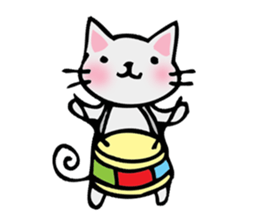cat and musical instrument sticker #8884439