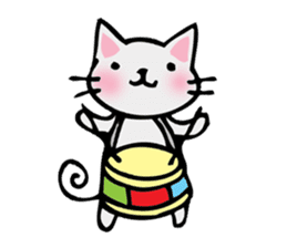 cat and musical instrument sticker #8884439
