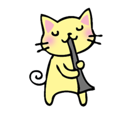 cat and musical instrument sticker #8884441