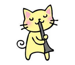 cat and musical instrument sticker #8884441