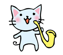 cat and musical instrument sticker #8884442