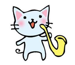 cat and musical instrument sticker #8884442
