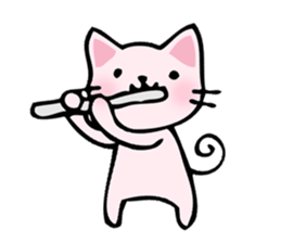 cat and musical instrument sticker #8884445