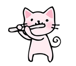 cat and musical instrument sticker #8884445