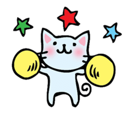 cat and musical instrument sticker #8884447