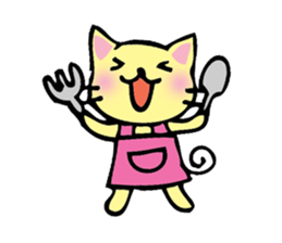 cat and musical instrument sticker #8884452