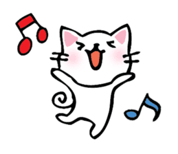 cat and musical instrument sticker #8884453