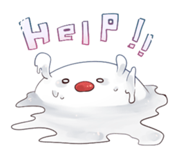 chicken plays with snow. sticker #8886314