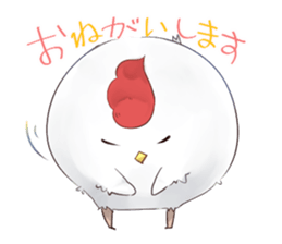 chicken plays with snow. sticker #8886316