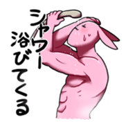 Muscle rabbit sticker sticker #8888197