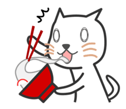 New Year of the cat-and-white bear sticker #8888597