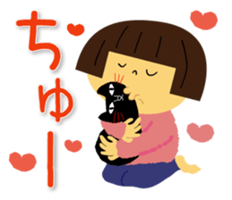 Woman and cat sticker #8888879