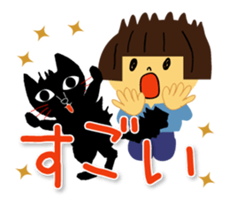 Woman and cat sticker #8888882