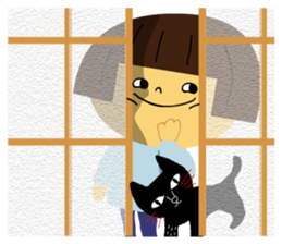 Woman and cat sticker #8888885