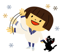 Woman and cat sticker #8888893