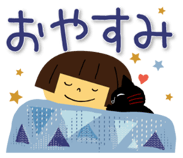 Woman and cat sticker #8888895