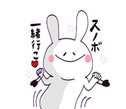 Rabbit who loves snowboarding sticker #8888947