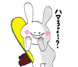 Rabbit who loves snowboarding sticker #8888948