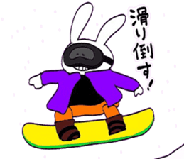 Rabbit who loves snowboarding sticker #8888954