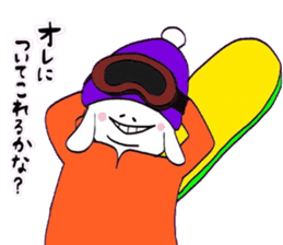 Rabbit who loves snowboarding sticker #8888957