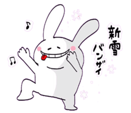 Rabbit who loves snowboarding sticker #8888960