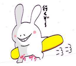 Rabbit who loves snowboarding sticker #8888964