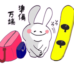 Rabbit who loves snowboarding sticker #8888968