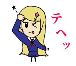 Daily lives of smattering blonde girl sticker #8889464