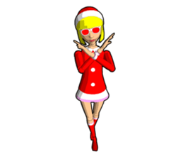 Santa Girl doll sticker #8890605