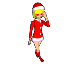 Santa Girl doll sticker #8890607
