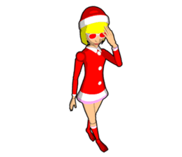 Santa Girl doll sticker #8890607