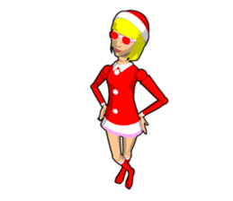 Santa Girl doll sticker #8890612