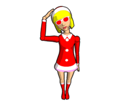 Santa Girl doll sticker #8890615