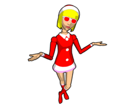 Santa Girl doll sticker #8890617