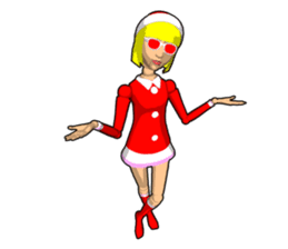 Santa Girl doll sticker #8890617