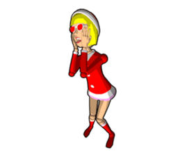 Santa Girl doll sticker #8890627